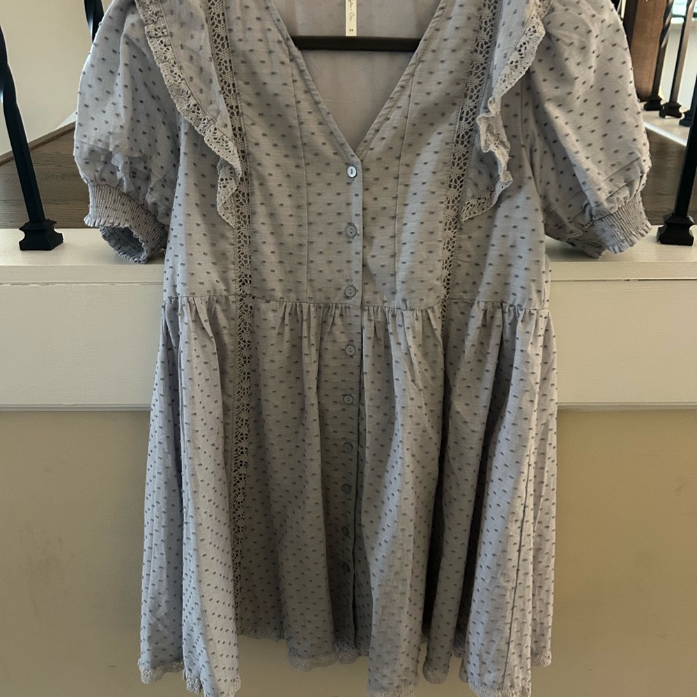 Rylee and Cru Polka Dot Button-Down Dress